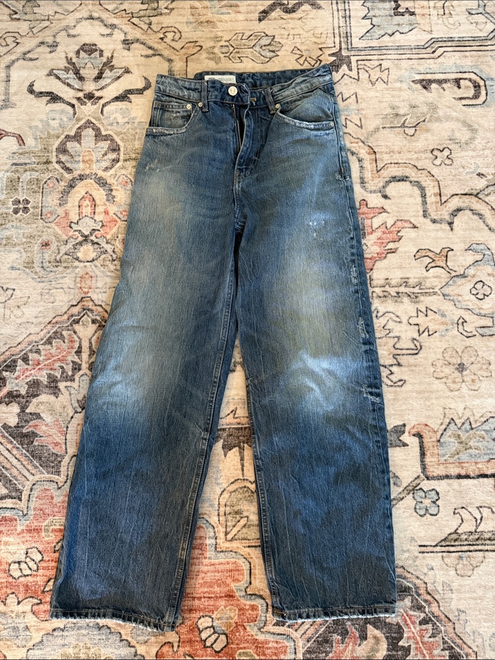 Zara Women’s Washed Blue Straight Leg Jeans